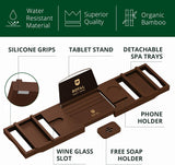 ROYAL CRAFT WOOD Bathtub Tray Caddy for Tub, Bamboo Bath Shelf, Premium Foldable Wood Bath Table, Expandable Bathtub &amp; Bathroom Accessories, New Home Gifts for Mom, Housewarming, Anniversary, Wedding - Homesidy.com