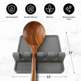 Zulay Kitchen Spoon Rest for Multiple Utensils High Heat - Resistant Silicone Drip Pad, BPA - Free Spoon Holder for Stove Top, Kitchen Gadget Holder for Ladles, Tongs, Cooking Spatula - Makes Great Gift - Homesidy.com