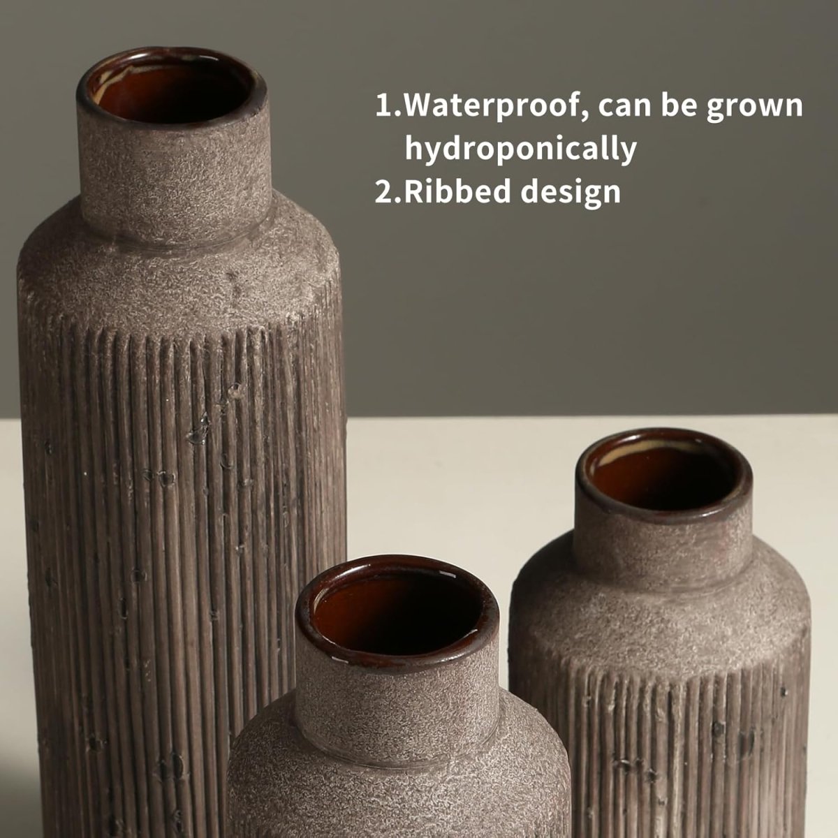 Rustic Vases for Home Decor. Ceramic Vase for Dining Table Decor. Terracotta Decorative Vase 6.1IN. ZSHLXM - Homesidy.com