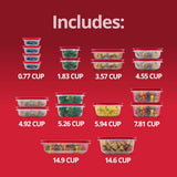 Rubbermaid 16 - Piece BPA - Free Plastic Food Storage Set, Red Vented Lids - Microwave, Dishwasher Safe: Perfect for Meal Prep, Leftovers, and Kitchen Organization - Homesidy.com