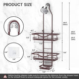 Shower Caddy Hanging Adjustable Shower Caddy, Rustproof Shower Organizer Extended Length Shower Caddy Over Shower Head with Hooks Soap Holder, Large Capacity Anti - Swing Bathroom Organizer, Black - Homesidy.com