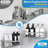 EUDELE 5 - Pack Rustproof Stainless Steel Shower Caddy Set– No Drill Adhesive Bathroom Organizer, Space - Saving Shower Shelves for Apartment Essentials, Bathroom/Kitchen Storage Home Decor - L Size - Homesidy.com
