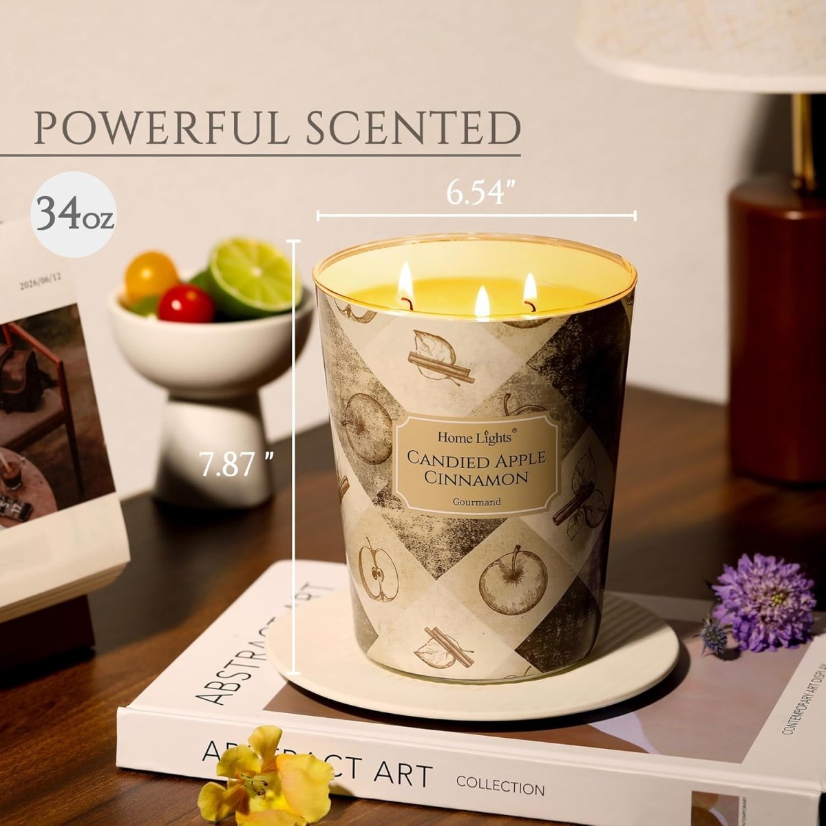 HomeLights Scented Candles for Women &amp; Men, 18oz Candle Jars Aromatherapy 4 - Wick Candle, Ideal for Rustic Modern Home Decor and Gifts, Blueberry Cheesecake - Homesidy.com