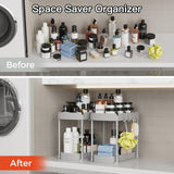 Ukeetap Multi - Purpose Pull - Out Storage Organizers, Under Sink/Cabinet Organizers and Storage for Bathroom &amp; Kitchen, Black, 12.8 Inches, 2 Packs - Homesidy.com