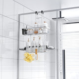 Aitatty Over the Door Shower Caddy Hanging: Black Rustproof Shower Organizer over the Door - No Drilling Bathroom Rack for Inside - Homesidy.com