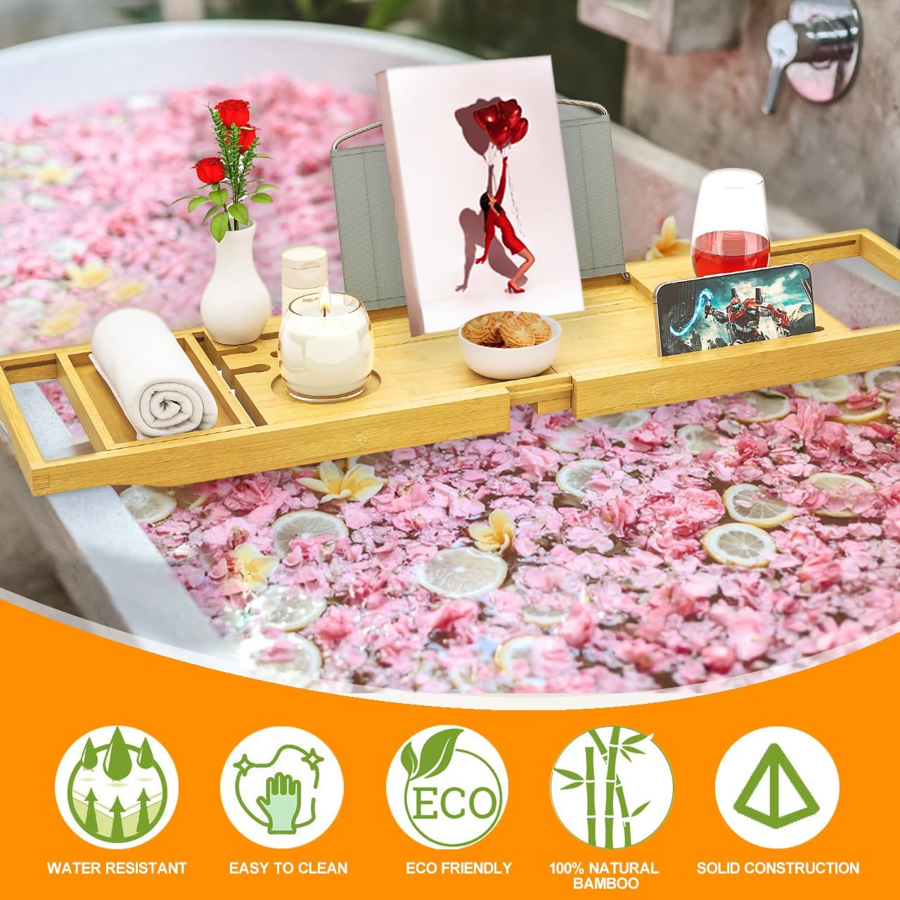 Banlilu Bathtub Tray - Bath Tray Expandable - Bath Tub Tray Table for Bathtub, Ajustable Size, Fits Most Tubs - Homesidy.com