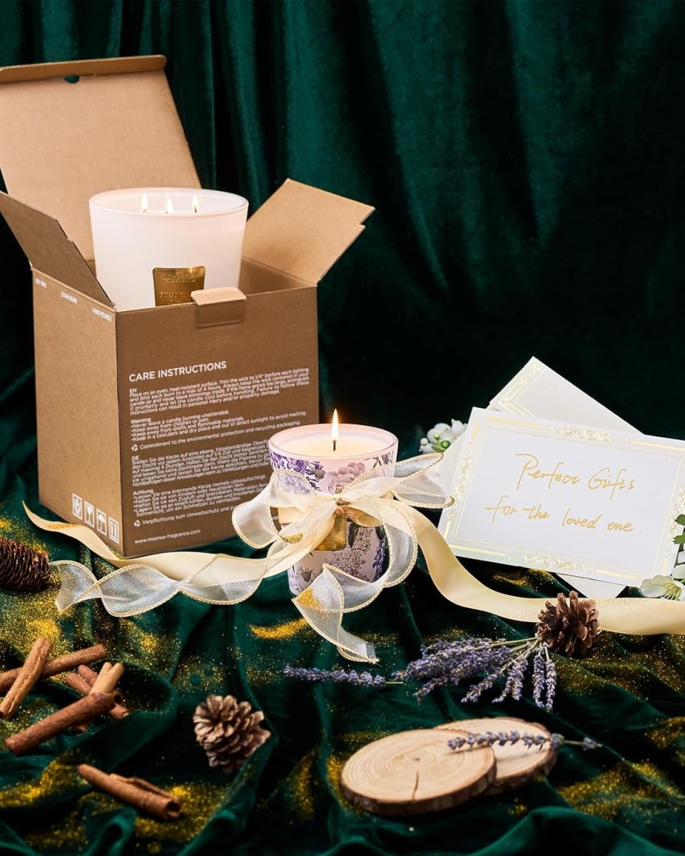 M&amp;SENSE Extra Large Candle Creamy Vanilla Scented, 3 - Wick 35oz 150H Long Lasting, Natural Soy Wax Aromatherapy Candle for Stress Relief, Home Fragrance Fall Winter Christmas Thanksgiving Gifts - Homesidy.com