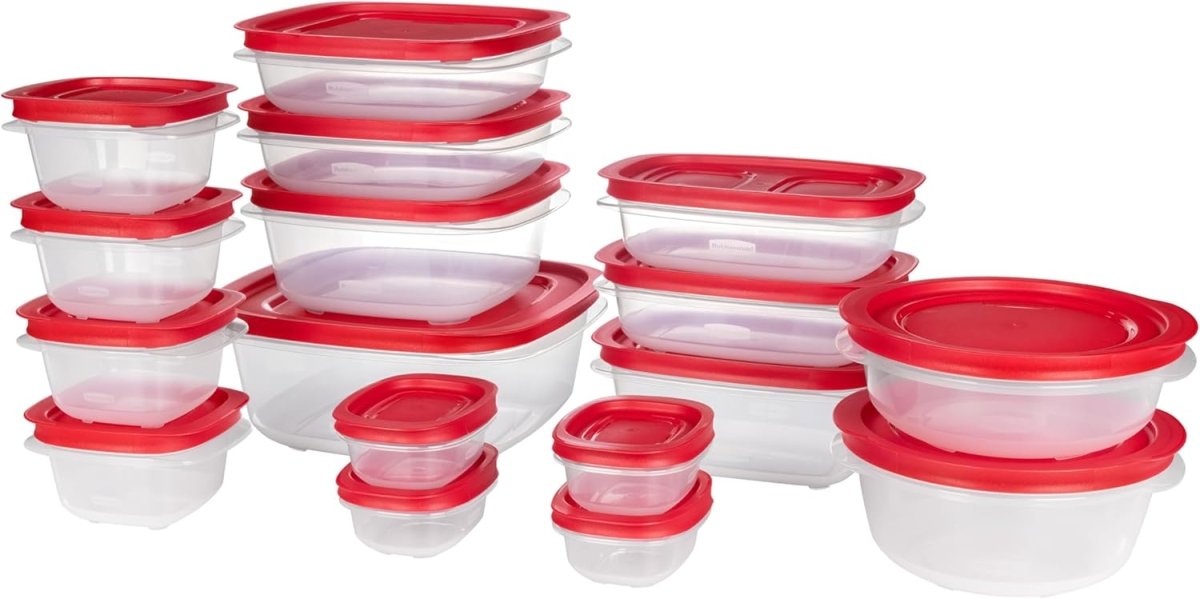 Rubbermaid 16 - Piece BPA - Free Plastic Food Storage Set, Red Vented Lids - Microwave, Dishwasher Safe: Perfect for Meal Prep, Leftovers, and Kitchen Organization - Homesidy.com
