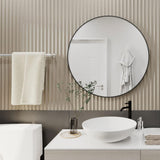 HARRITPURE Round Mirror 30 Black Wall Mounted Circle Mirrors Vanity Mirror with Brushed Aluminum Alloy Frame Modern Decoration for Bathroom, Living Room, Vanity, Bedroom, Entryway - Homesidy.com