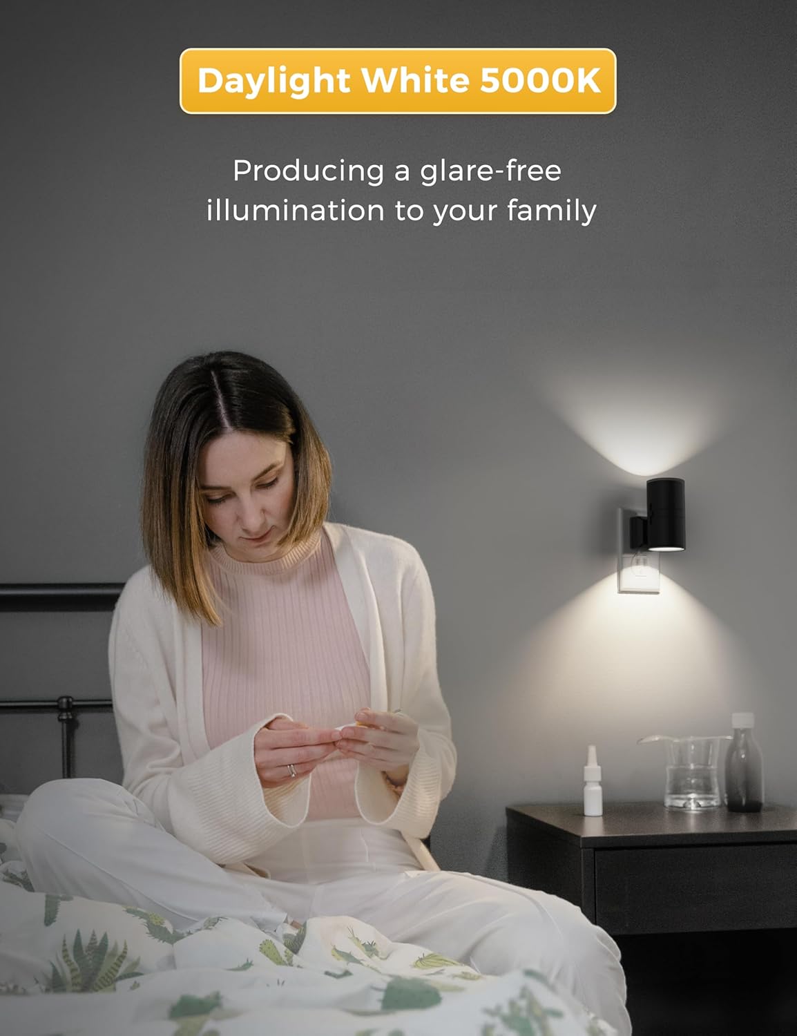 L LOHAS LED Night Light Plug in, Modern Night Lights Plug into Wall, Dusk to Dawn Sensor, Soft White 3000K, 0 - 100LM Adjustable Brightness, Dimmable Night Lights for Hallway Bedroom Stairway, 2 Pack - Homesidy.com