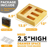 SpaceAid Bag Storage Organizer for Kitchen Drawer, Bamboo Organizer, Compatible with Gallon, Quart, Sandwich and Snack Variety Size Bag (1 Box 4 Slots) - Homesidy.com