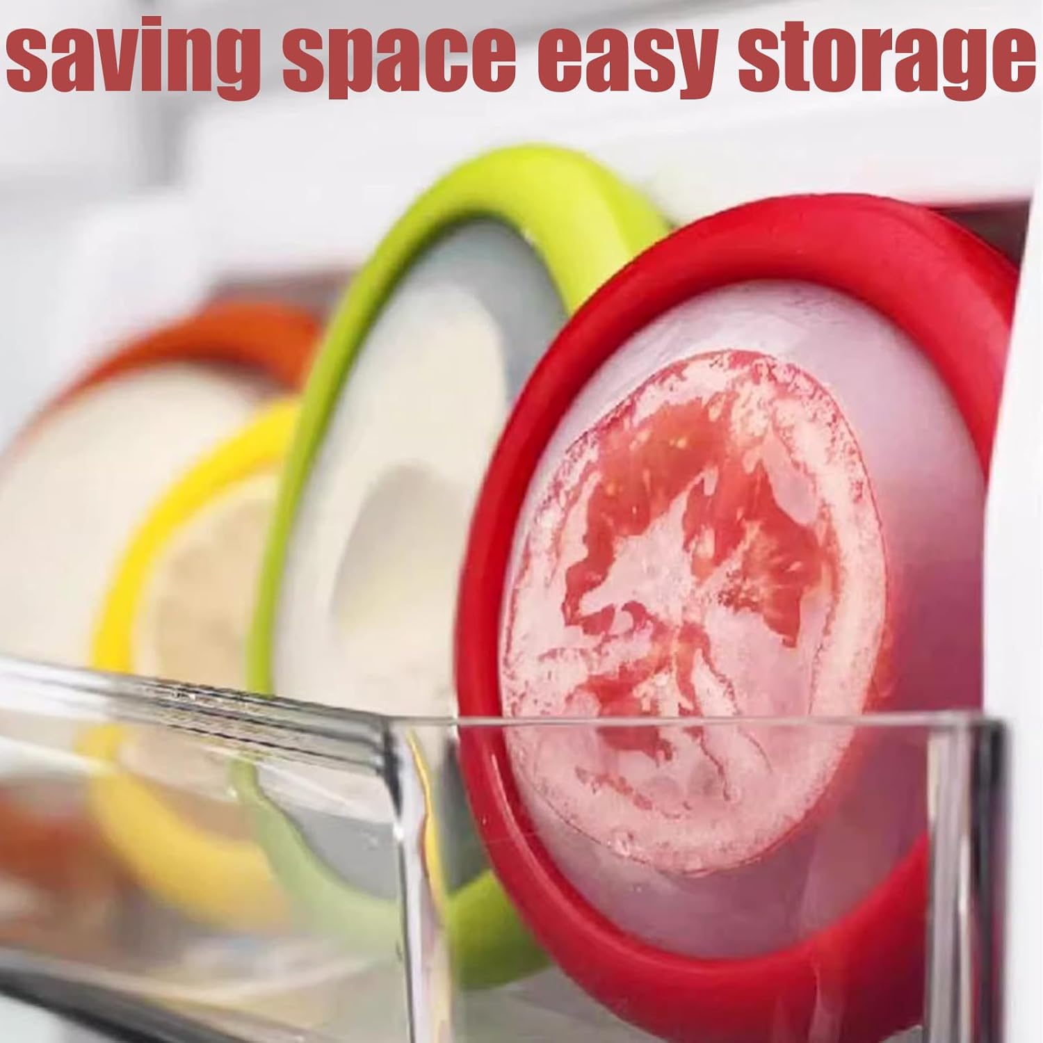 Winb Set of 4 Reusable Fruit and Veggie Savers - Ideal for Avocados, Tomatoes, Apples, Garlic, Onions, and More - Homesidy.com