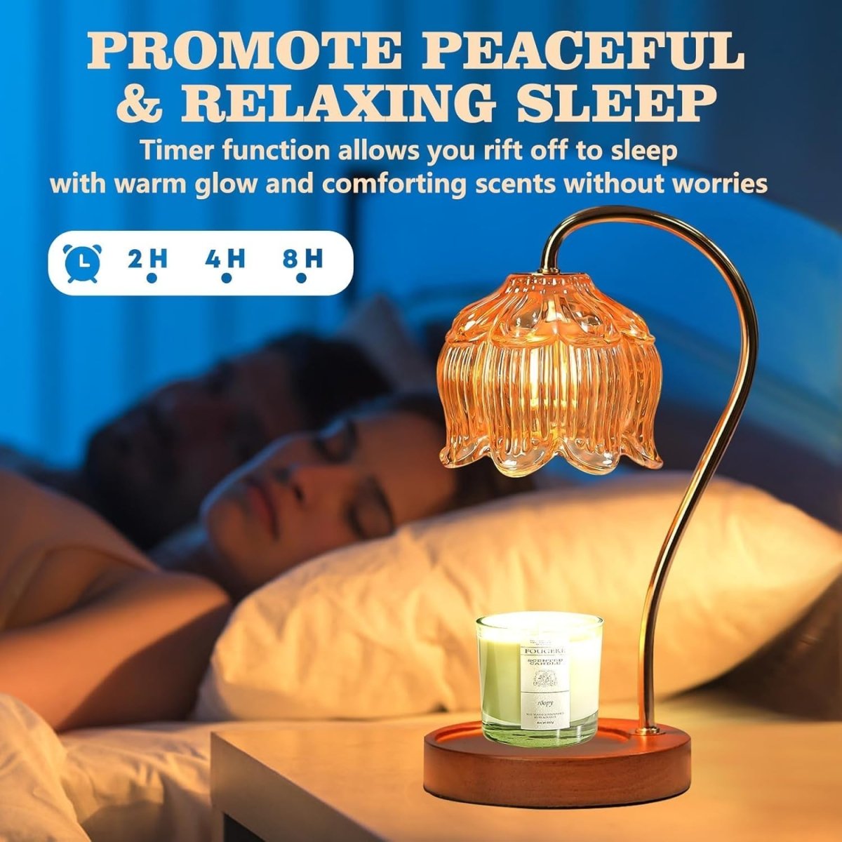 GEEZO Fragrance Candle Warmer Lamp，Electric Candle Warmer with Timer &amp; Dimmer，Mom Christmas Birthday Gifts for Women, House Warming Gifts New Home Bedroom Decor - Homesidy.com