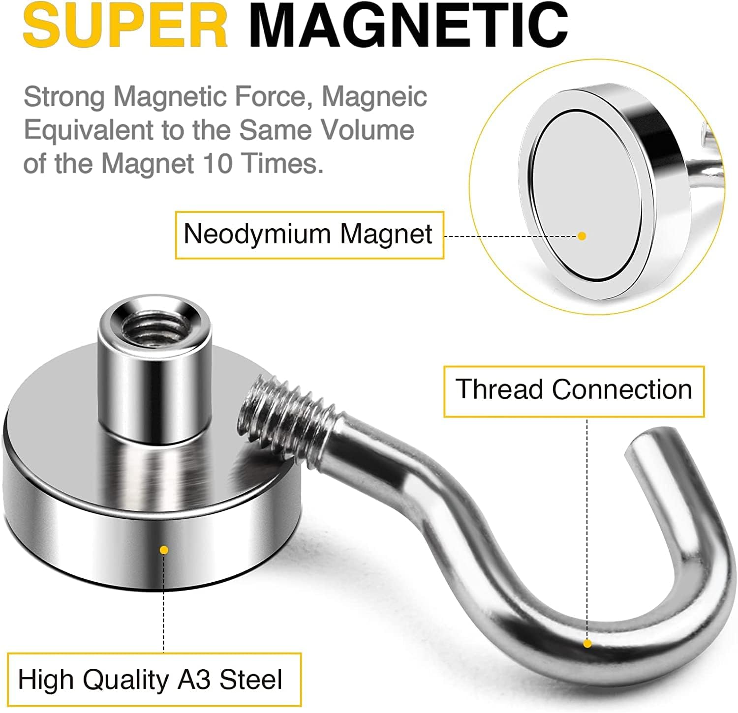 DIYMAG Magnetic Hooks, 30lbs Magnet Hook 2025 Cruise Cabin Ship Essentials Heavy Duty Strong Magnets Refrigerator Fridge Hanging for Classroom Beach Vacation Kitchen Grills Home 20 Pack (Silver) - Homesidy.com
