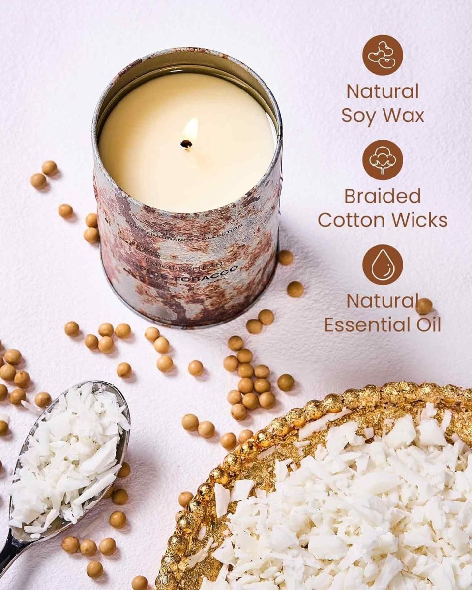 M&amp;SENSE Scented Candle, Tobacco Vanilla Medium Jar Candle Gifts for Men, 70 Hours Slow Burning Natural Soy Candles 11.3oz, Stress Relief Aromatherapy Candles Home Decor, Valentines Day Gifts for Him - Homesidy.com