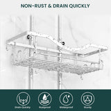 Shower Caddy Hanging Adjustable Shower Caddy, Rustproof Shower Organizer Extended Length Shower Caddy Over Shower Head with Hooks Soap Holder, Large Capacity Anti - Swing Bathroom Organizer, Black - Homesidy.com