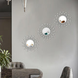 3 Pack Metal Mirrors for Wall Sunburst Wall Mirrors Home Décor Decorative Hanging Wall Art for Living Room Bedroom Entryway (Gold, Flower Sunburst) - Homesidy.com
