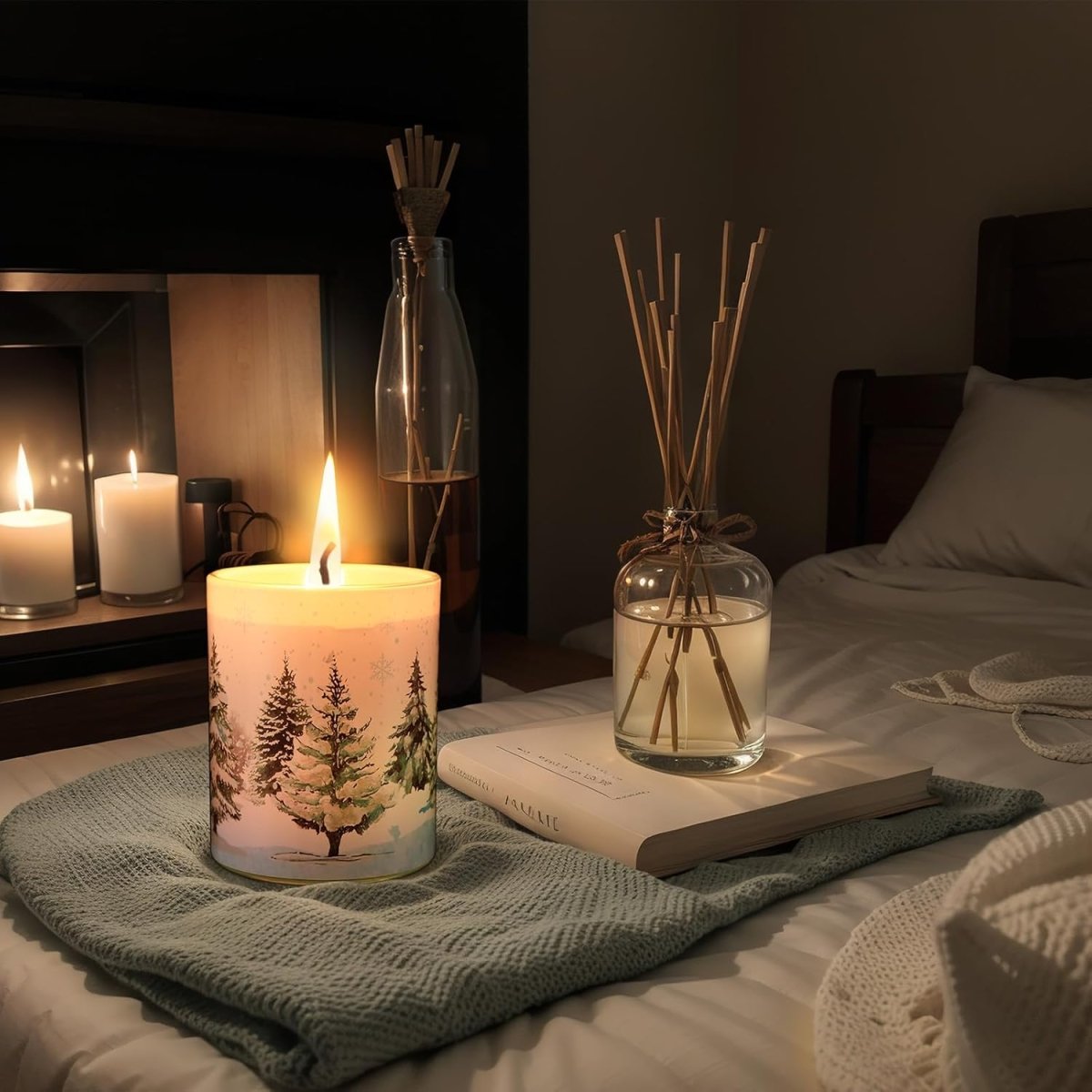 Electricwise Christmas Scented Candle Gift Set for Women, LED Xmas Candles Can Change Into 7 Colors, Winter Candle with 7.6oz Soy Wax Fir Holiday Candles for Christmas Women Gift(Snowman) - Homesidy.com