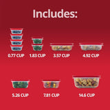Rubbermaid 16 - Piece BPA - Free Plastic Food Storage Set, Red Vented Lids - Microwave, Dishwasher Safe: Perfect for Meal Prep, Leftovers, and Kitchen Organization - Homesidy.com