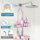Joqixon Upgraded Extended Length Shower Organizer with Hooks, Rustproof Shampoo Soap Holder, Large Hanging Bathroom Caddy - Homesidy.com