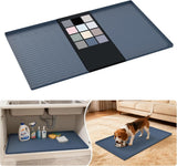 URMONA Waterproof Silicone Under Sink Mat 31 x 22 Shelf Liner for Kitchen and Bathroom, Cabinet and Counter Protector, Storage and Organizers, Litter Mat, Pet Cat Puppy Essentials(Dark Grey) - Homesidy.com