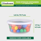 Freshware Food Storage Containers [50 Set] 8 oz Plastic Deli Containers with Lids, Slime, Soup, Meal Prep Containers | BPA Free | Stackable | Leakproof | Microwave/Dishwasher/Freezer Safe - Homesidy.com