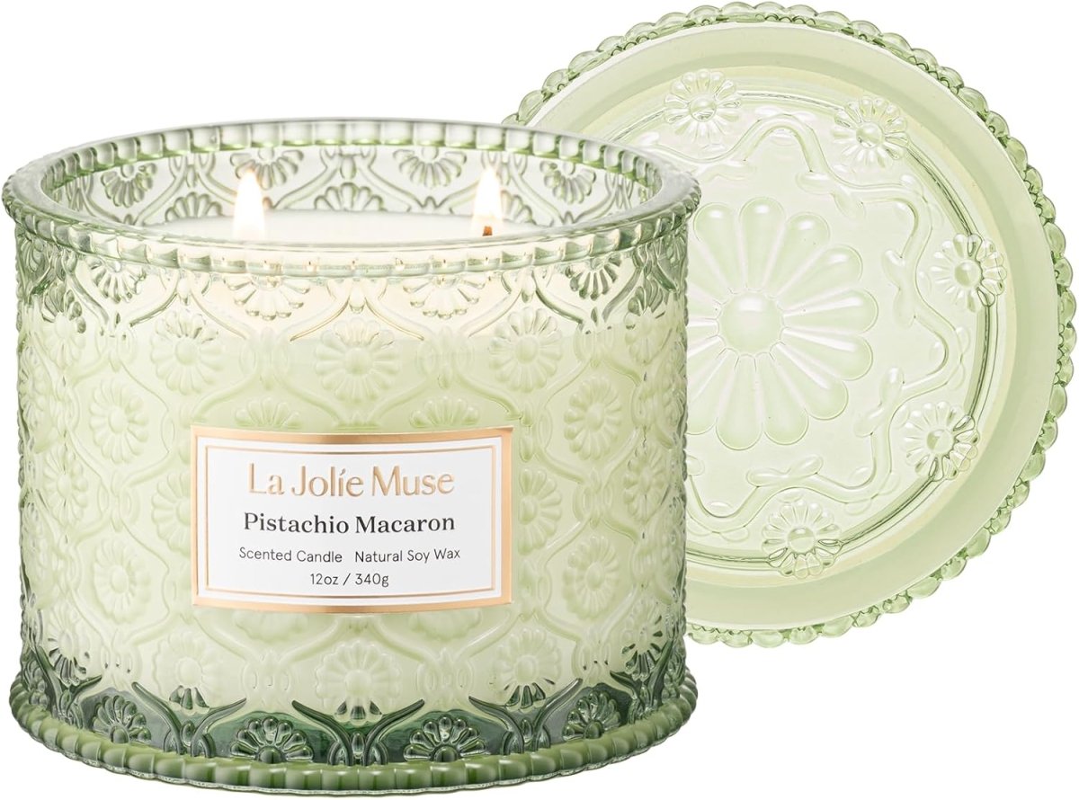 LA JOLIE MUSE Sahara Amber Candle – Bergamot, Clove &amp; Amber | 12 oz Large 2 - Wick Soy Wax Candle | 60 Hours Clean Burn | Gift - Ready for Hosts &amp; Gatherings | Elegant Home Décor - Homesidy.com