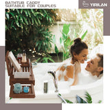 Premium Bathtub Tray Caddy, Expandable Bath Tray, Unique House Warming Gifts, New Home, Anniversary and Wedding Gifts for Couple, Bridal Shower Gift for Women - Homesidy.com