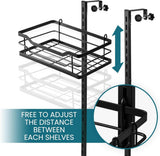TAILI Shower Caddy Suction Cup 2 Pack with Hooks &amp; Soap holder, Heavy Duty Shower Organizer for Bathroom, No Drilling Bathroom Organizer with Large Capacity, Black Metal Storage Basket - Homesidy.com