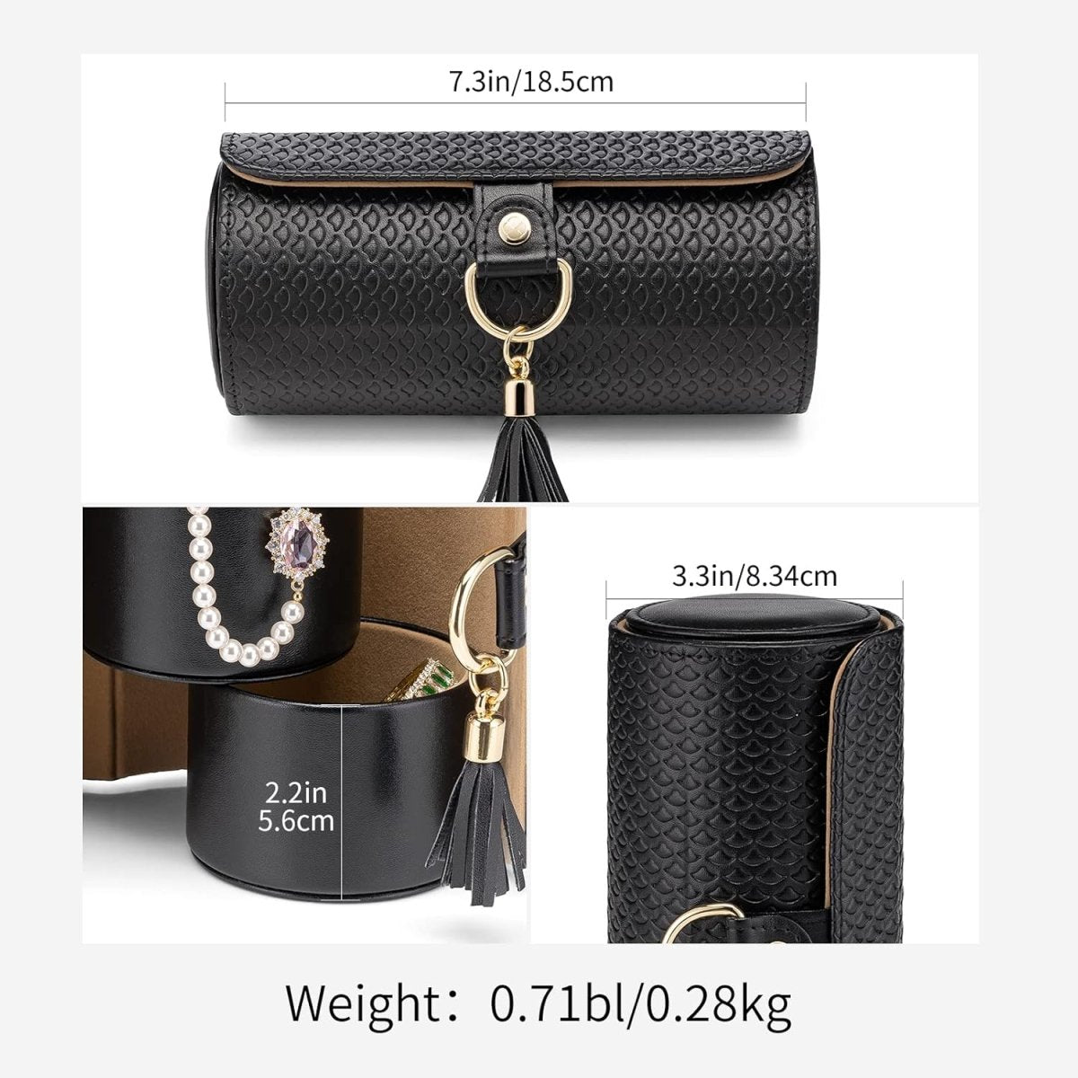 Vlando Travel Jewelry Case for Women, Travel Essential, Travel Must Haves Jewelry Travel Organizer for Girls, Christmas Gifts for Travelers Couples Mom Friends - Black - Homesidy.com