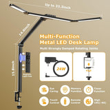 Airlonv LED Desk Lamp for Office Home, Eye - Caring Desk Light with Stepless Dimming Adjustable Flexible Gooseneck, 10W USB Adapter Desk Lamp with Clamp for Reading, Study, Workbench (Black) - Homesidy.com
