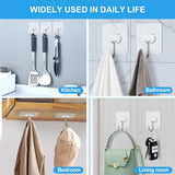 Adhesive Hooks for Hanging Heavy Duty Wall Hooks Self Adhesive Towel Coat Hooks Waterproof Transparent Hook for Bathroom Shower Kitchen Keys Door Outdoor Home Improvement Utility Hook 12 Pack - Homesidy.com