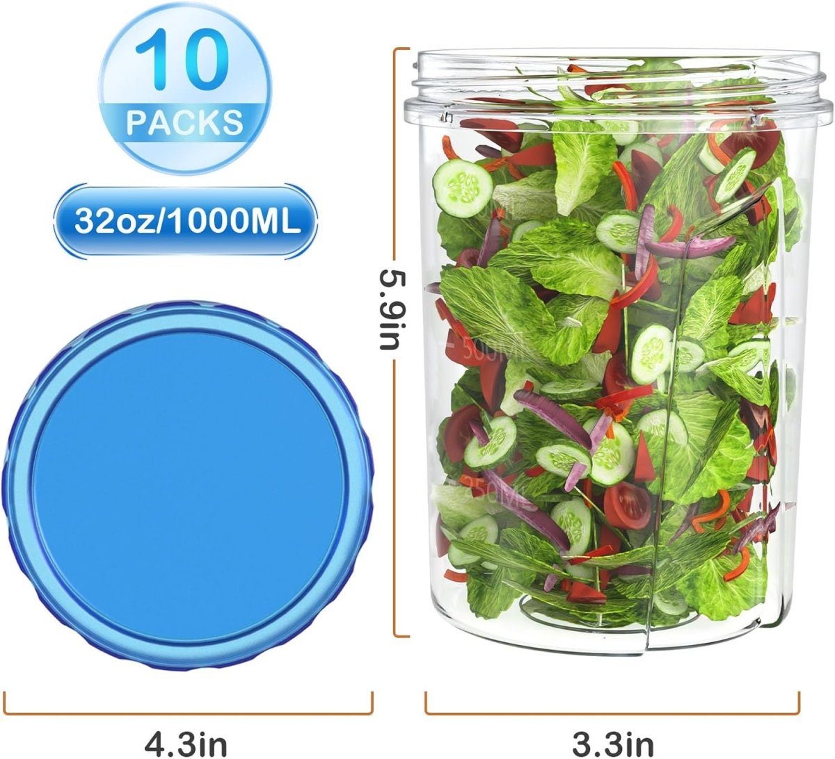Freezer Storage Containers, [6 Pack - 16 Oz] Airtight Plastic Food Storage Containers with Twist Top Lids, Soup, Meal Prep Containers | BPA Free | Stackable | Leakproof | Microwave/Dishwasher Safe - Homesidy.com