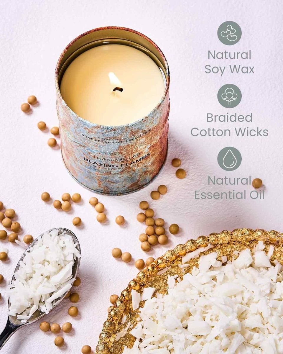 M&amp;SENSE Scented Candle, Tobacco Vanilla Medium Jar Candle Gifts for Men, 70 Hours Slow Burning Natural Soy Candles 11.3oz, Stress Relief Aromatherapy Candles Home Decor, Valentines Day Gifts for Him - Homesidy.com