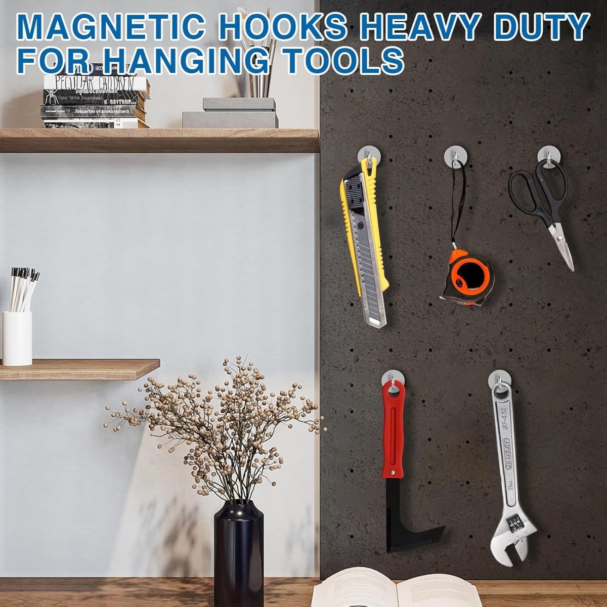 LOVIMAG Magnetic Hooks, 12 Pack 30lbs Magnet Hook 2025 Cruise Cabin Ship Essentials Heavy Duty Strong Magnets Refrigerator Fridge Hanging for Classroom Beach Vacation Kitchen Grills Home (Black) - Homesidy.com