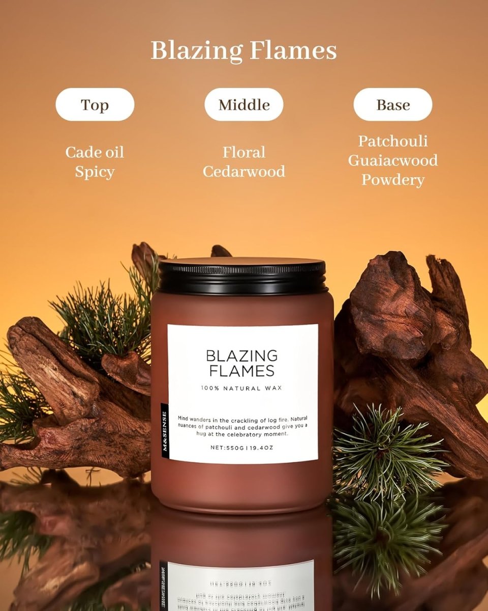 M&amp;SENSE Ode to Winter Soy Candles Strong Scented, 2 Wick Jar Candle 19.4oz 110 Hour Long Lasting, Lavender Sandalwood Organic Natural Aromatherapy Candle Gifts Bedroom Bathroom Home Decor - Homesidy.com