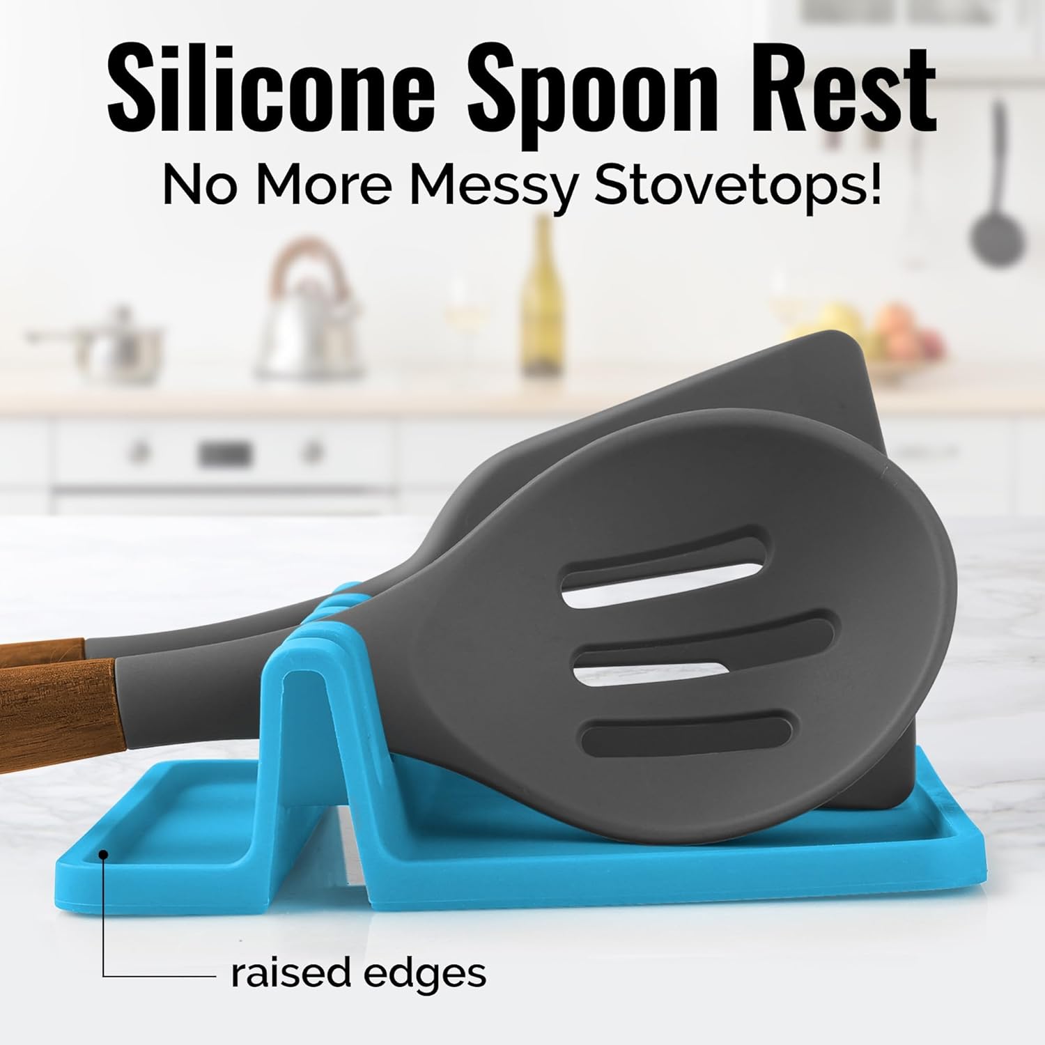 Zulay Kitchen Spoon Rest for Multiple Utensils High Heat - Resistant Silicone Drip Pad, BPA - Free Spoon Holder for Stove Top, Kitchen Gadget Holder for Ladles, Tongs, Cooking Spatula - Makes Great Gift - Homesidy.com