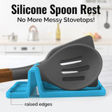 Zulay Kitchen Spoon Rest for Multiple Utensils High Heat - Resistant Silicone Drip Pad, BPA - Free Spoon Holder for Stove Top, Kitchen Gadget Holder for Ladles, Tongs, Cooking Spatula - Makes Great Gift - Homesidy.com