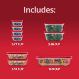 Rubbermaid 16 - Piece BPA - Free Plastic Food Storage Set, Red Vented Lids - Microwave, Dishwasher Safe: Perfect for Meal Prep, Leftovers, and Kitchen Organization - Homesidy.com