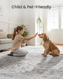 AMADA HOMEFURNISHING 8x10 Washable Area Rug, Low - Profile Large Area Rug with Non - Slip Backing &amp; Durable Edge Binding, Vintage Large Rugs for Living Room, Bedroom, Dinning Room - Homesidy.com