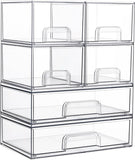 Vtopmart Stackable Storage Drawers Set of 5, Clear Plastic Organizer Bins for Baby Bottle, Beauty Supplies Storage, Ideal for Kichen Countertop, Vanity, Bathroom, Cabinet, Pantry Organization - Homesidy.com