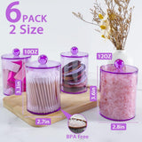 XIPENGKEJI 2 Pack Qtip Holder,Canister Apothecary Jar Set, Bathroom Jars with Lids Set for Cotton Swabs, Balls, Pads, Floss Picks,10oz - 12oz Plastic Canisters Restroom Bedroom Vanity Organizer(Black) - Homesidy.com