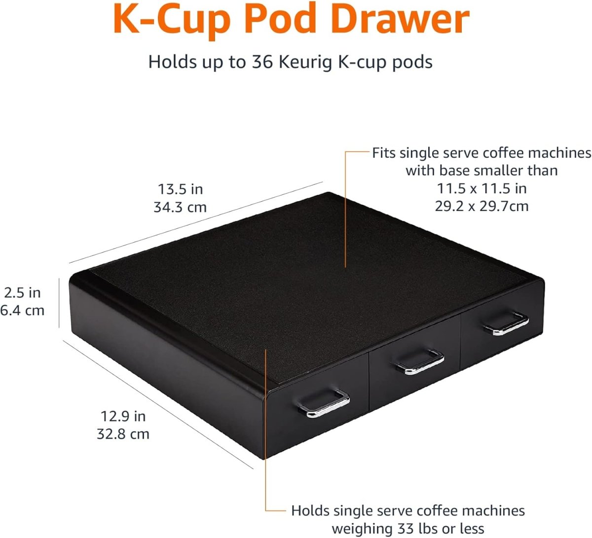 Amazon Basics Coffee Pod Storage Drawer for K - Cup Pods, 36 Pod Capacity, Black - Homesidy.com