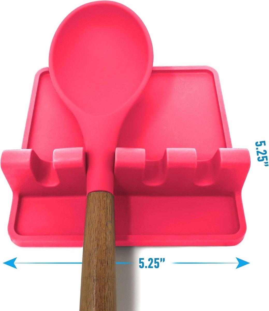 Zulay Kitchen Spoon Rest for Multiple Utensils High Heat - Resistant Silicone Drip Pad, BPA - Free Spoon Holder for Stove Top, Kitchen Gadget Holder for Ladles, Tongs, Cooking Spatula - Makes Great Gift - Homesidy.com