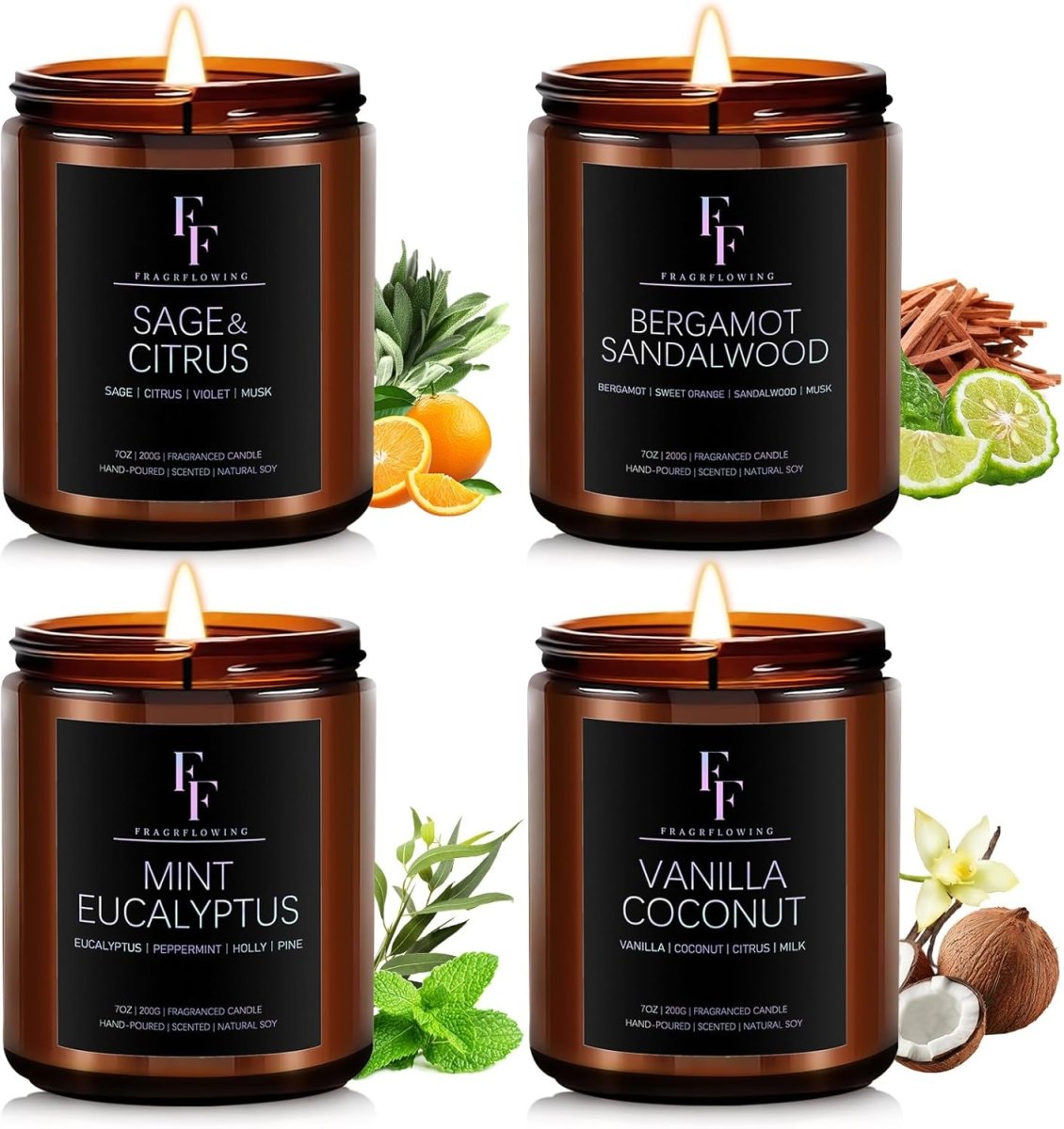 Vanilla Coconut Candle, Scented Candle for Home Soy Wax Candle, Aromatherapy Candle Gift for Women Men, 7oz - Homesidy.com
