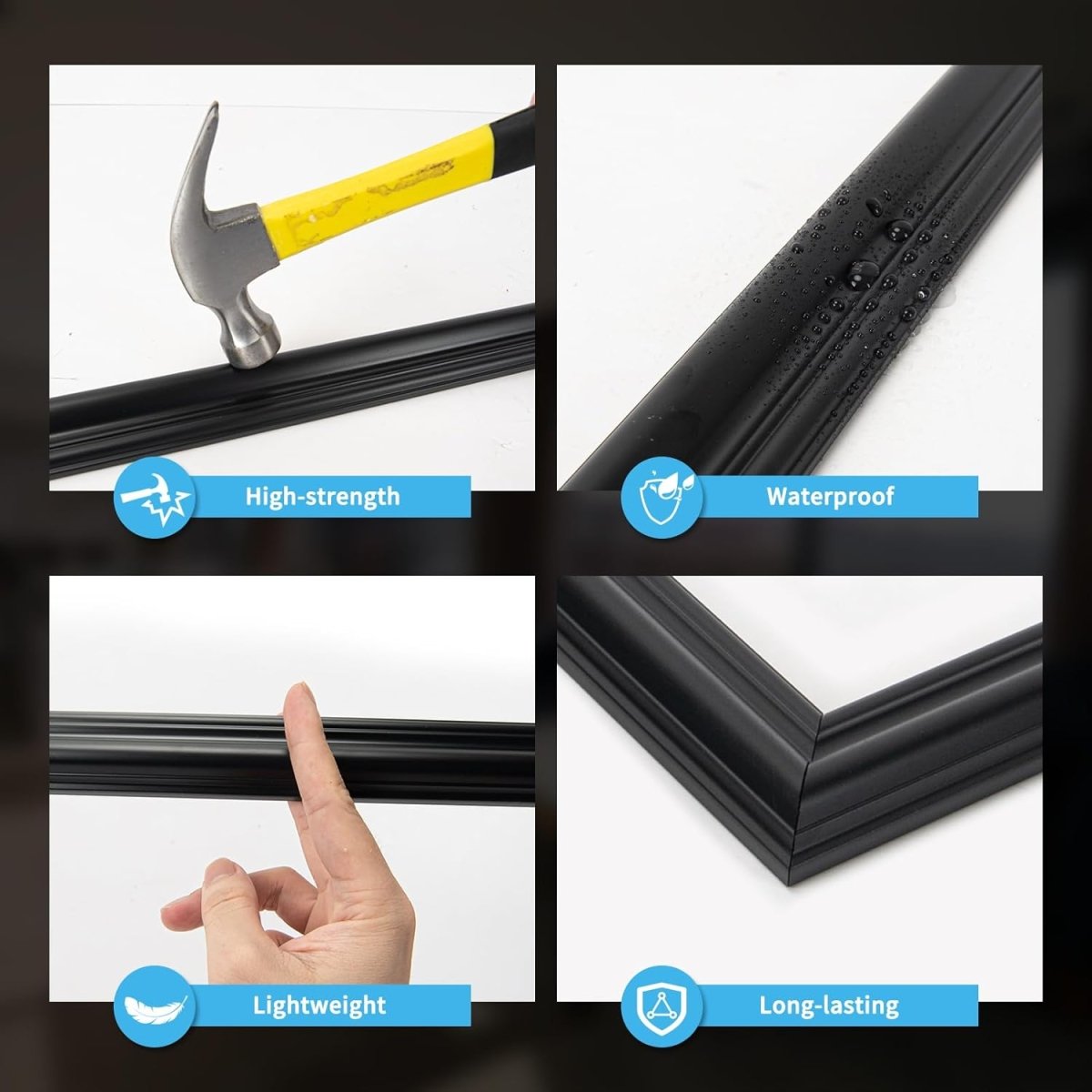 Art3d Pre - Cut Wall Molding Set of 6 pcs, Ready - to - Assemble Wainscoting Panels for Interior Wall Décor Living Room Bedroom Accent Wall - Installed with Glue, 3 Top 3 Bottom - Homesidy.com