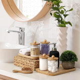 6 - Pack Bamboo Qtip Holders - Bathroom Storage for Cotton Balls, Swabs, Pads, Floss - Homesidy.com