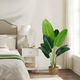 Artificial Bird of Paradise Plant 7Ft Fake Tropical Palm Tree with 17Trunks Faux Banana Leaf Trees in Pot for Home Indoor Outdoor Office Modern Decor Housewarming - Homesidy.com