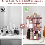 Rotating Makeup Organizer, DIY 8 Adjustable Layers Spinning Skincare Organizer, Cosmetic Display Case with Brush Holder Perfume Tray, Multi - Function Storage Carousel for Vanity Bathroom Countertop - Homesidy.com