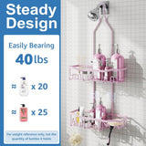 Joqixon Upgraded Extended Length Shower Organizer with Hooks, Rustproof Shampoo Soap Holder, Large Hanging Bathroom Caddy - Homesidy.com